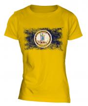 Virginia State Distressed Flag Ladies T-Shirt