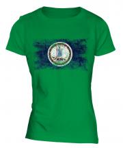 Virginia State Distressed Flag Ladies T-Shirt