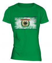 West Virginia State Distressed Flag Ladies T-Shirt