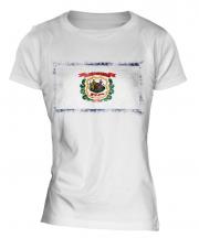 West Virginia State Distressed Flag Ladies T-Shirt