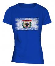 West Virginia State Distressed Flag Ladies T-Shirt