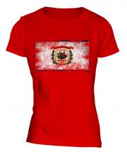 West Virginia State Distressed Flag Ladies T-Shirt