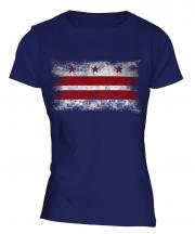 Washington Dc Distressed Flag Ladies T-Shirt