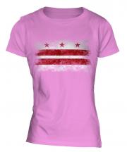 Washington Dc Distressed Flag Ladies T-Shirt