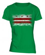 Washington Dc Distressed Flag Ladies T-Shirt