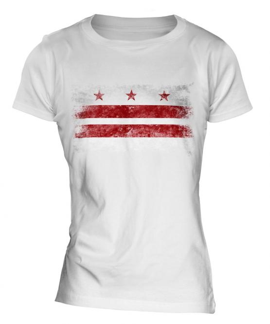 Washington Dc Distressed Flag Ladies T-Shirt