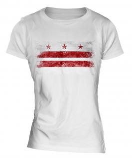 Washington Dc Distressed Flag Ladies T-Shirt