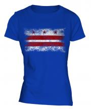 Washington Dc Distressed Flag Ladies T-Shirt