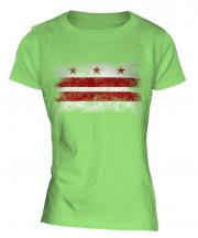 Washington Dc Distressed Flag Ladies T-Shirt