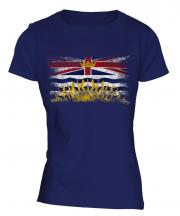 British Columbia Distressed Flag Ladies T-Shirt