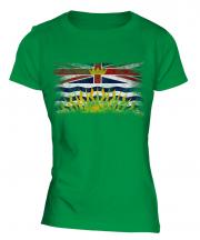 British Columbia Distressed Flag Ladies T-Shirt