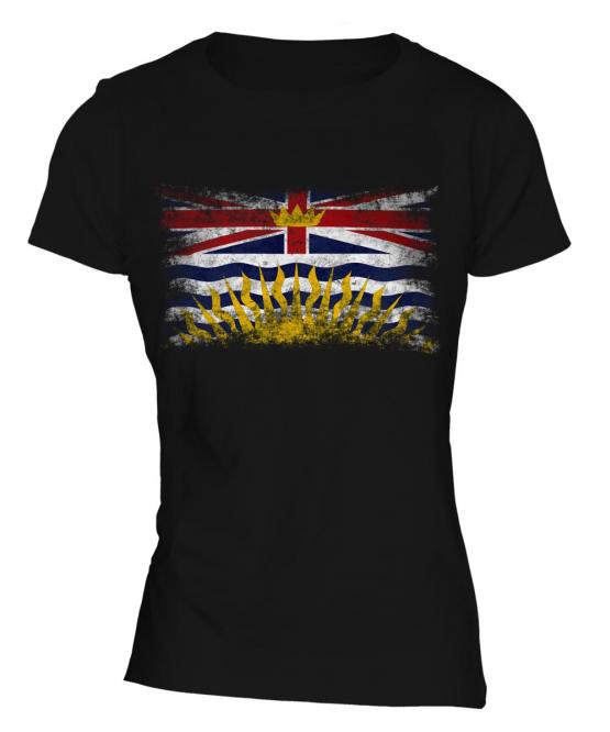 British Columbia Distressed Flag Ladies T-Shirt