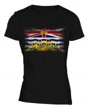 British Columbia Distressed Flag Ladies T-Shirt