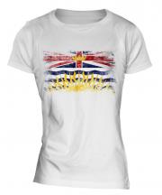 British Columbia Distressed Flag Ladies T-Shirt