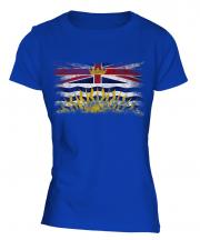 British Columbia Distressed Flag Ladies T-Shirt