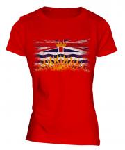 British Columbia Distressed Flag Ladies T-Shirt