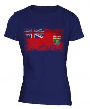Manitoba Distressed Flag Ladies T-Shirt