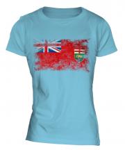Manitoba Distressed Flag Ladies T-Shirt