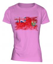 Manitoba Distressed Flag Ladies T-Shirt