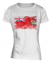 Manitoba Distressed Flag Ladies T-Shirt