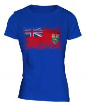 Manitoba Distressed Flag Ladies T-Shirt