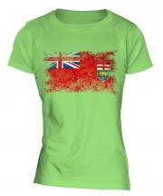 Manitoba Distressed Flag Ladies T-Shirt