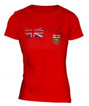 Manitoba Distressed Flag Ladies T-Shirt