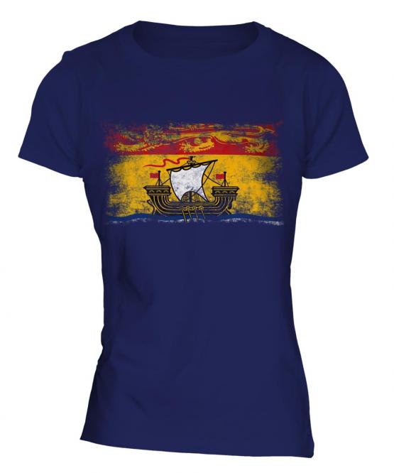 New Brunswick Distressed Flag Ladies T-Shirt