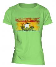 New Brunswick Distressed Flag Ladies T-Shirt