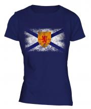 Nova Scotia Distressed Flag Ladies T-Shirt