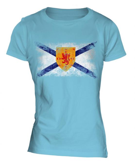 Nova Scotia Distressed Flag Ladies T-Shirt
