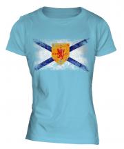 Nova Scotia Distressed Flag Ladies T-Shirt
