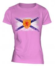 Nova Scotia Distressed Flag Ladies T-Shirt