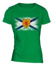 Nova Scotia Distressed Flag Ladies T-Shirt