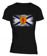 Nova Scotia Distressed Flag Ladies T-Shirt