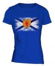 Nova Scotia Distressed Flag Ladies T-Shirt