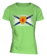 Nova Scotia Distressed Flag Ladies T-Shirt