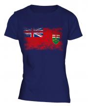 Ontario Distressed Flag Ladies T-Shirt