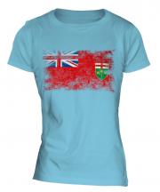 Ontario Distressed Flag Ladies T-Shirt