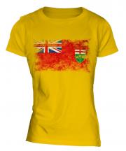 Ontario Distressed Flag Ladies T-Shirt