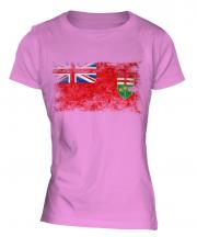 Ontario Distressed Flag Ladies T-Shirt