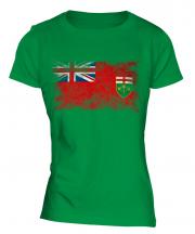 Ontario Distressed Flag Ladies T-Shirt