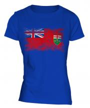 Ontario Distressed Flag Ladies T-Shirt