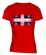 Quebec Distressed Flag Ladies T-Shirt