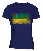 Saskatchewan Distressed Flag Ladies T-Shirt