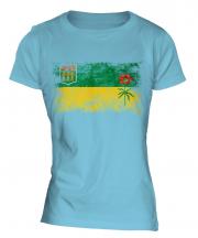 Saskatchewan Distressed Flag Ladies T-Shirt