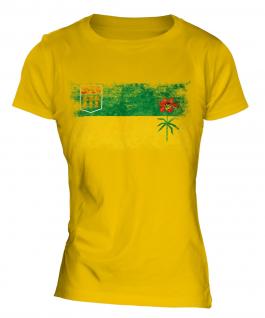 Saskatchewan Distressed Flag Ladies T-Shirt