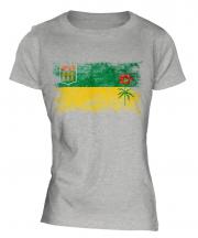Saskatchewan Distressed Flag Ladies T-Shirt