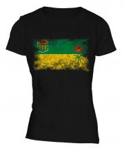 Saskatchewan Distressed Flag Ladies T-Shirt
