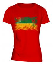 Saskatchewan Distressed Flag Ladies T-Shirt